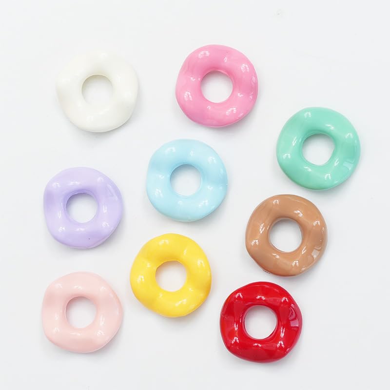 30 PCS 1/2" Dopamine Wave Chunky Hole Bakeware Acrylic Beads Handmade Jewelry DIY Loose Beads,Color May Vary