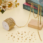 Jabogrii 5 Meters Gold Chain for Jewelry Making Stainless Steel Chain on Spool Craft Jewelry Making with Lobster Clasps and Jump Rings - color: Gold
