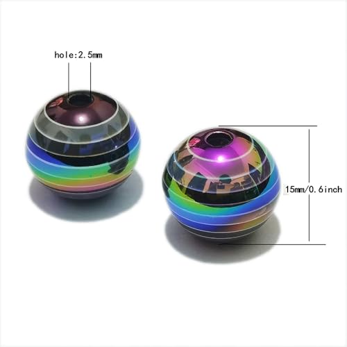 Mixed Lots Shiny AB Color Acrylic Faceted Bead DIY Beading Hairband Bracelets Necklace Craft Embelishment (Black-Transparent Rainbow Stripe) - color: Black-Transparent Rainbow Stripe