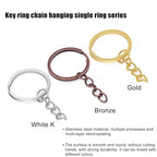 50Pcs Keychain Key Ring with Chain Bulk Split Key Chain，1.1 Inch Key Chains Parts with Open Jump Ring Connector for Jewelry Making Crafts (White K) - color: 50Pcs White K