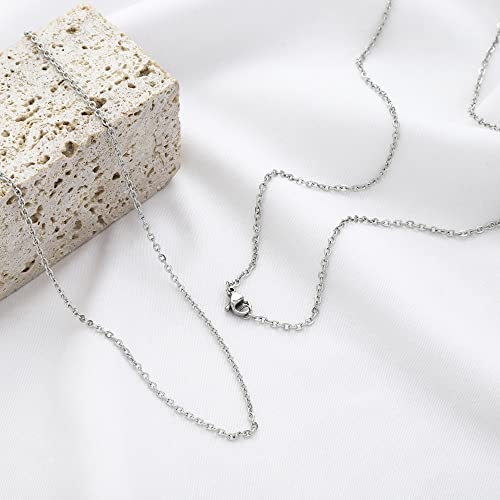 24 Pcs 18" 2mm Necklace Chains Bulk Stainless Steel Link Cable Chain Necklace for Jewelry Making - color: Silver, size: 18 inches