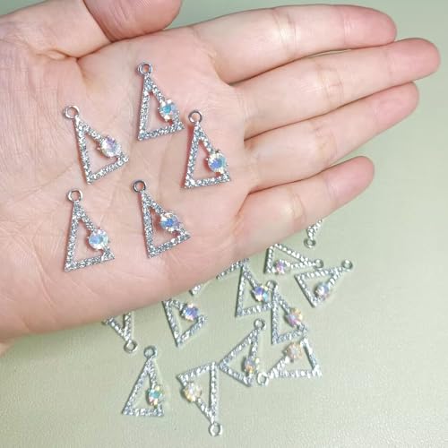 16-Pcs Crystal Jewelry Making Charms Silver Pendant Charm For Women Making Jewelry Crafts Rhinestone Charms - color: Shoe
