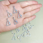 16-Pcs Crystal Jewelry Making Charms Silver Pendant Charm For Women Making Jewelry Crafts Rhinestone Charms - color: Shoe