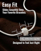 925 Sterling Silver Sparkle Simulated Birthstone Charms - Large Hole Rhinestone Pave Spacer Bead, Synthetic Crystal Accent for Bracelets & Necklaces, Lovely Mother-Daughter Gift