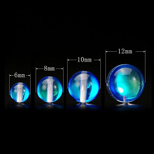 RUBYCA Round Moonstone Crystal Glass Beads Aura Iridescent for Jewelry Making (1 Strand, 6mm, Blue) - color: Dark Blue, size: 6mm