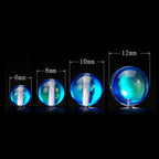 RUBYCA Round Moonstone Crystal Glass Beads Aura Iridescent for Jewelry Making (1 Strand, 10mm, Blue) - color: Dark Blue, size: 10mm