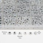 Melius 1450Pcs Acrylic Glow Letter Beads, Alphabetical Glowing in The Dark Beads in 28 Grid Box for Jewelry Making, DIY Bracelets, Necklaces, Key Chains (Glowing, 4x7mm) - color: Glowing, size: 4x7mm