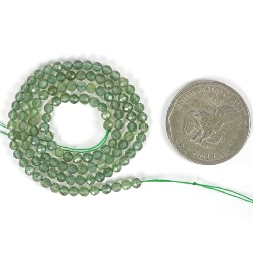 3mm Green Apatite Faceted Gemstone Round Loose Beads Strand 15.5-16" DIY Jewelry Making - color: Green Apatite