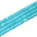 2x4mm 150pcs Natural Blue Aquamarine Rondelle Stone Beads Semi-Precious Disk Loose Gemstones Bead for DIY Jewelry Making - color: Blue Aquamarine