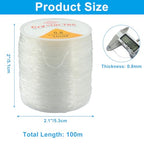 Zorfeter 3 Rolls 0.8mm Elastic Stretch Thread, Stretchy Bead Cord Crystal String Bracelet String, Clear Beaded Cord for Bracelet Beading and Jewelry Making(328FT/100M) - size: 0.8 mm