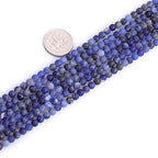 4mm Natural Stone Blue Sodalite Jasper Frosted Matte Unpolished Round Spacer Beads for Jewelry Making Strand 15 inch - color: Blue Sodalite, size: 4mm