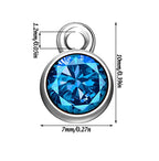 BetterJonny 120 Pieces Crystal Birthstone Charms Beads, 12 Colors Round Crystal Charm with Rings Handmade Jewelry Pendants for Jewelry Necklace Bracelet Earring Making - color: （#A）Silver Round
