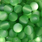 25pcs Resin Transparent Frosted Beads 16mm Cat Eye Circular Rubber Bead Spacer Bead DIY Making Friendship Bracelet Phone Chain Keychain Pen Beads Accessories (Green) - color: Green