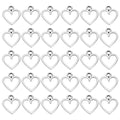 PATIKIL Heart Charm, 100Pcs Mini Heart Circle Pendant Charm Bulk for Jewelry Making Earrings Necklace Wedding Crafts - color: Dark Silver