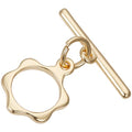 Beebeecraft 1 Box 10Pcs Toggle Clasps T-bar Closure Connectors Real 18K Gold Plated Flower Shape OT Toggle Necklace Fastener Clasp Buckle Link Findings for Jewelry Making Pendants Bracelets - color: Gold