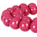 RUBYCA Round Opaque Painted Druk Czech Glass Beads Bulk Jewelry Making Supplies Strand (Pink, 4mm) - color: Rose Pink, size: 4mm