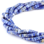 Natural Blue Sodalite Heishi Spacer Beads Loose Semi Precious Flat Round Gemstone Disc Shape Stone for Beading Jewelry Making 4x2mm 15.5" - color: Blue Sodalite
