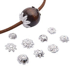 BronaGrand 100 Gram(About 180-350pcs) Bead Caps Metal Spacers Jewelry Findings Accessories for Bracelet Necklace Jewelry Making,Silver - color: Silver