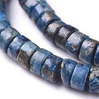 Craftdady 234pcs Heishi Coin Natural African Pyrite Gemstone Beads Flat Round Disc Energy Healing Crystal Stone Loose Beads 6mm for Jewelry Bracelet Necklace Earring, Blue - color: African Pyrite, Blue, size: 6mm