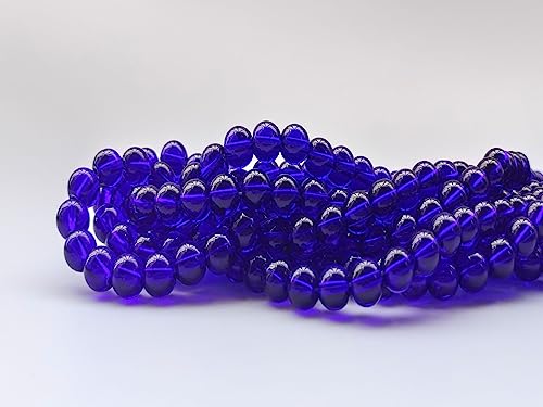 Glass Beads 8mm 100pcs Round Smooth Loose Beads for Bracelet Necklace Jewelry Making Craft DIY （8mm, 50805 Dark Blue） - color: Dark Blue, size: 8mm