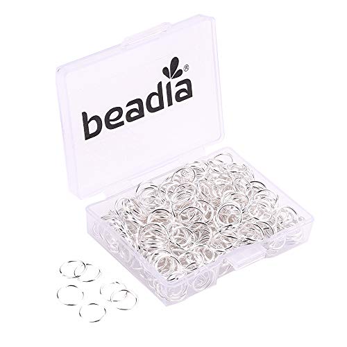 BEADIA Open Jump Rings Sliver 0.8x8mm 300pcs for DIY Jewelry Making Supplies - color: Silver, size: 0.8*8mm
