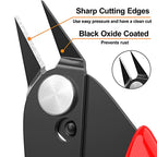 BOENFU Precision Wire Cutters Flush Cutters for 3D Print, Plastic Models, Jewelry Making, Electronics, 5 Inch Small Nippers Sprue Cutter, Red, 2-PCS - color: Red ( 2 Pack )