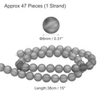 uxcell Matte Crystal Glass Beads 8mm Synthetic Frosted Shining Semi-Precious Round Loose Beads Synthetic Moonstone for Jewelry Making DIY Bracelet, Gray Silver - color: Gray Silver, size: 8mm