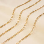 Jabogrii 16.4 Feet Stainless Steel Oval Lip Chain for Jewelry Making Gold Chain Roll DIY Craft Jewelry Making Findings - color: Oval Lip Gold