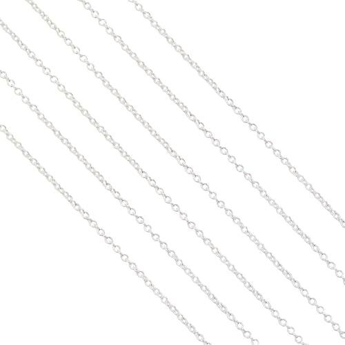 60 Feet Metal Iron Jewelry Chains 2 mm Bulk Gold and Silver Necklace Link Chains for Jewelry Making (Silver) - color: Silver