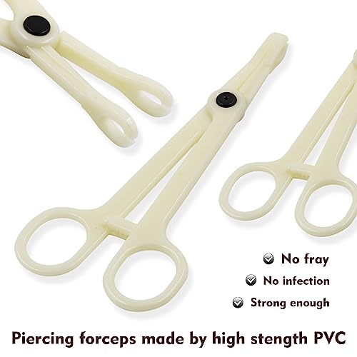 Rayyl Body Piercing Tool Kit - 42Pcs Piercing Kit with 12G 14G 16G 18G 20G Piercing Needles Piercing Clamps Forceps for Ear Nose Belly Button Tongue Eyebrow Body Piercing Tool Kit Piercing Supplies