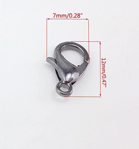 Yueton Curved Lobster Clasps-100pcs 7x12mm Lobster Claw Clasps DIY Jewelry Fastener Hook, Necklace DIY Fasteners (Gun Black) - color: Gun Black