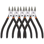 BOENFU Wire Cutters Heavy Duty 5 Pack Side Cutters 6 Inches Wire Snips Flush Cut Pliers Metal Cutting Tool for Crafting, Floral, Artificial Flowers, Chicken Wire, Electrical - color: 6 Inches - 5 Pack - Black Handle