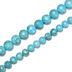 JM Design Blue Turquoise Faceted Coin Beads Size 8mm 15.5'' Strand for Jewelry Making - size: 8mm