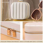 Small Jewelry Box, Easy Carried Travel Jewelry Organizer PU Leather Mini Holder Box Storage Case Portable, Necklace, Earring, Rings, Bracelets, Pure White - color: Pure White