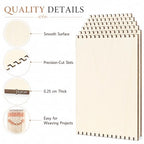 Minatee 36 Pcs Beginners Wooden Loom Notched Weaving Loom Basket Weaving Tools for Kids Adult Art Craft Activity Jewelry Motor Skills Crochet Knitting Sewing Teaching Educational, 6 x 9 in