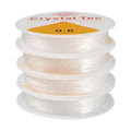 4 Rolls Elastic Stretch Thread Cord for Bracelets 0.6mm Round Clear Crystal Bracelet Beading Thread Elastic String Rope for DIY Women Necklace Jewelry Making Beading Craft, 13.1 Yards(12m)/roll - size: 0.6mm