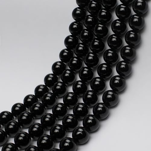 MJDCB Natural Stone Bead Black Onyx Gemstone Loose Beads for Jewelry Making Bracelet Necklace 6mm - color: Black Agate, size: 6mm