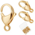 Beebeecraft 1 Box 50Pcs Lobster Claw Clasps 24K Gold Plated 304 Stainless Steel Trigger Snap Clasp for Bracelet Necklace Jewelry Making 15mm - size: 9mm
