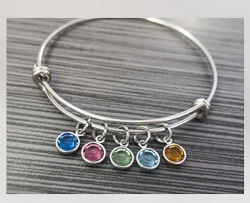 Adabele 5 sets Grade A Mixed Birthstone Charm 8mm Crystal Pendant Drop Bead Sterling Silver Plated (60pcs) For DIY Craft Jewelry Making CCP21 - color: Silver, size: 8mm (0.31") - 60pcs