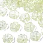 KISSITTY 100pcs Flower Glass Beads Yellow Green Crystal Aesthetic Flowers Drilled Bead Caps Charm Spacers for DIY Necklaces Earrings Bracelets Jewelry Craft Making for Women - color: Yellow Green