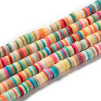 10 Strands 6mm Flat Disc Clay Beads Sandy Brown Flat Round Polymer Clay Spacer Beads Loose Handmade Bead for DIY Jewelry Necklace Bracelet Supplies - color: Sandy Brown, 6x0.5-1mm