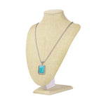 Flexzion Necklace Bust Display Stand - 9.6 Inch 3D Mannequin Beige Linen Necklace Display Holder for Home, Boutique & Trade Shows - Jewelry Display for Selling Necklace, Pendants, Chokers, Lockets - size: Small (1 Pack)