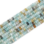 BONNY BOXX 1 Strand (150PCs) Natural 2 * 4mm Amazonite Rondelle Beads, Natural Abacus Disk Stone Beads Loose Spacer Gemstone for DIY Bracelet Necklace Jewelry Making - color: Amazonite, size: 2*4MM