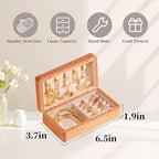 Travel Jewelry Case Small Wood Jewelry Organizer Jewelry Box for Women (Pine Wood Print B) - color: Pine Wood Print B