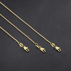 18K Gold Plated 925 Sterling Silver Chain for Women, 1mm Box Chain Dainty Gold Necklace Jewelry Gifts for Women Mom Girlfriend - size: 24 Inches