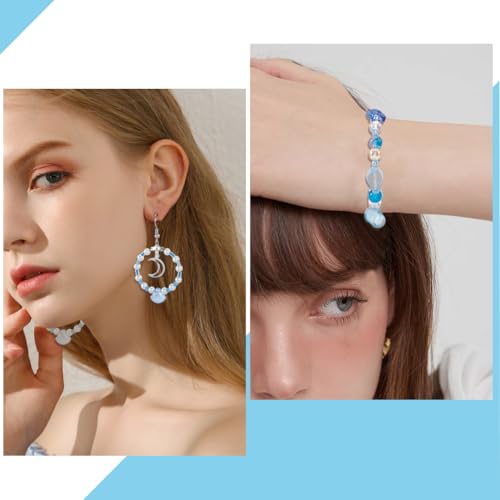 SUNNYCLUE 1 Box About 3000Pcs Blue Ocean Beads Kit Summer Glass Beads Bulk Cute Small Cyan Hawaii Sea Fish Seashell Starfish Spacer Round Seed Beads for Jewelry Making Kits Bracelet Adult Women - style: Ocean 1