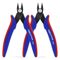 Flush Wire Cutters - 2 Pack Small Diagonal Cut Pliers Side Cutter Snips Bulk - Micro Clippers for Zip Tie Plastic Model 3D Printer - Mini Nippers for Crafting Electrical Jewelry Making - size: 2 Pack