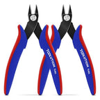 Flush Wire Cutters - 2 Pack Small Diagonal Cut Pliers Side Cutter Snips Bulk - Micro Clippers for Zip Tie Plastic Model 3D Printer - Mini Nippers for Crafting Electrical Jewelry Making - size: 2 Pack