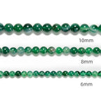 122Pcs(2 Strand/Set) 6mm Green Stripe Agate Smooth Round Beads Natural Stone Beads AAA Grade Premium Round Gemstone Genuine Real Stone Loose for DIY Bracelet Jewelry String Making - color: Green Stripe Agate, size: 6mm