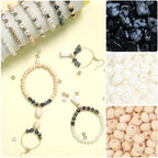 TOIPINIO Bracelet Making Kit Jewelry Making Supplies Kit Natural Stone Beads for Irregular Natural Stone with for DIY Craft Friendship Bracelet/Necklace/Earrings for Adults (Snowflake Obsidian) - color: Snowflake Obsidian